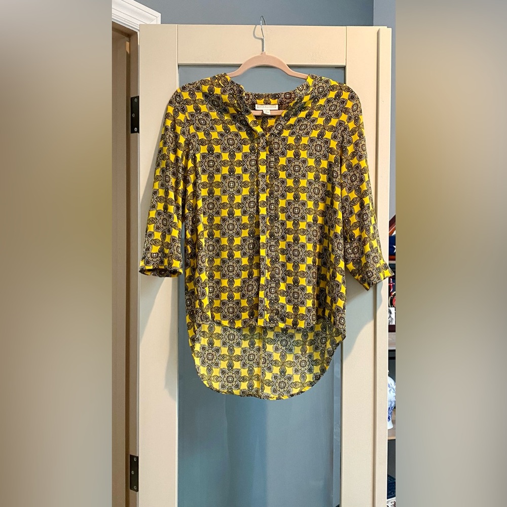💛Yellow Geometric Print Tunic Top